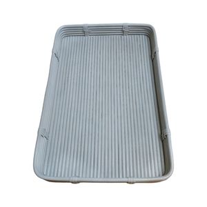 Gray Avalon Rattan Serving Tray Minimalists Neutral Bohemian Modern